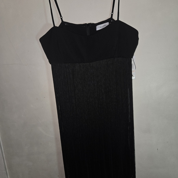 Calvin Klein Black Fringe Mini Dress - Picture 3 of 10